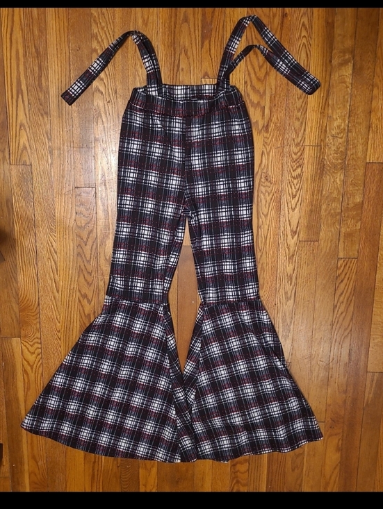 Hot Topic Pants - Hot Topic Black Plaid Flare Jumpsuit Pants Small Goth Punk